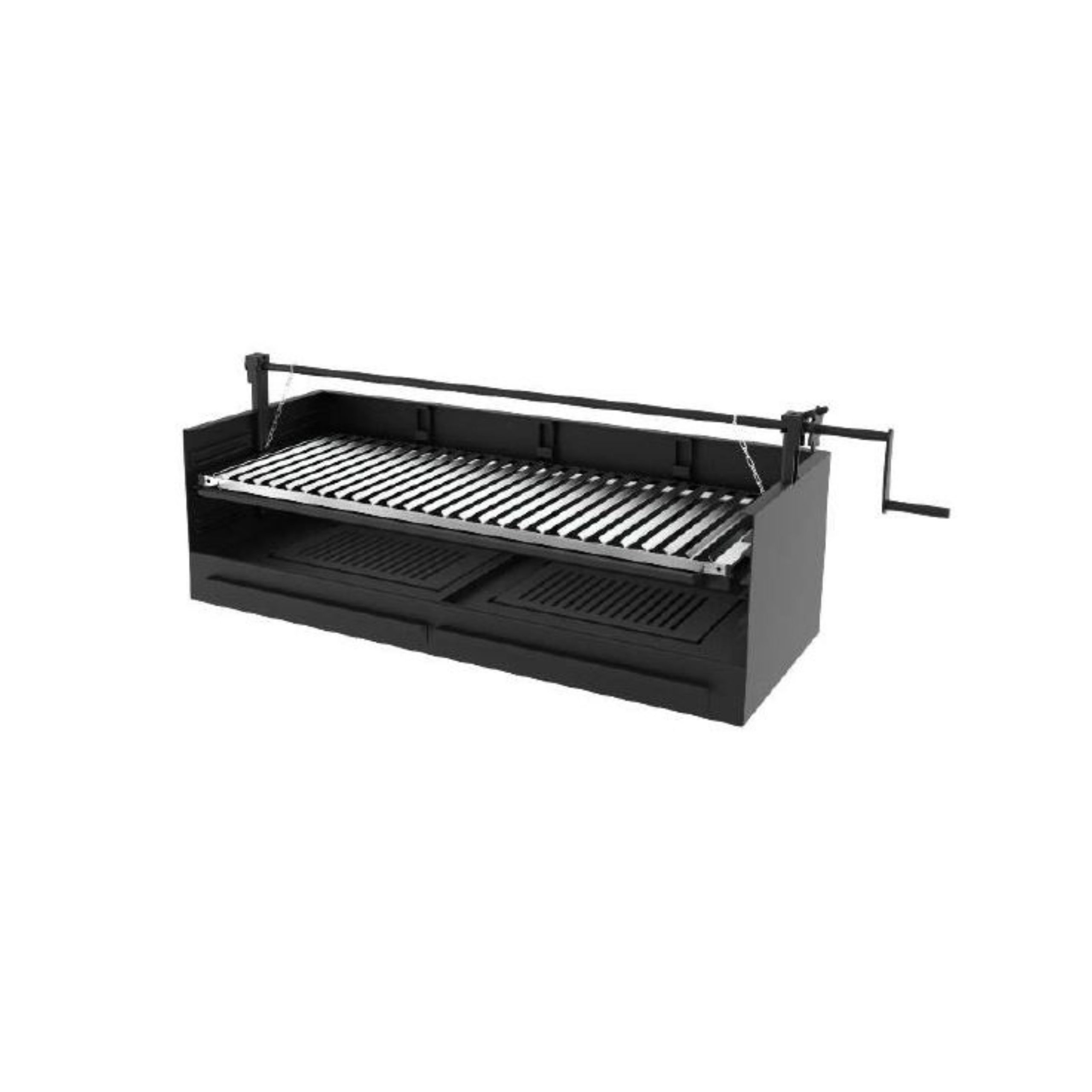Barbecue à manivelle FM CALEFACCIÓN BVE-100 – bois ou charbon, hauteur de grille réglable