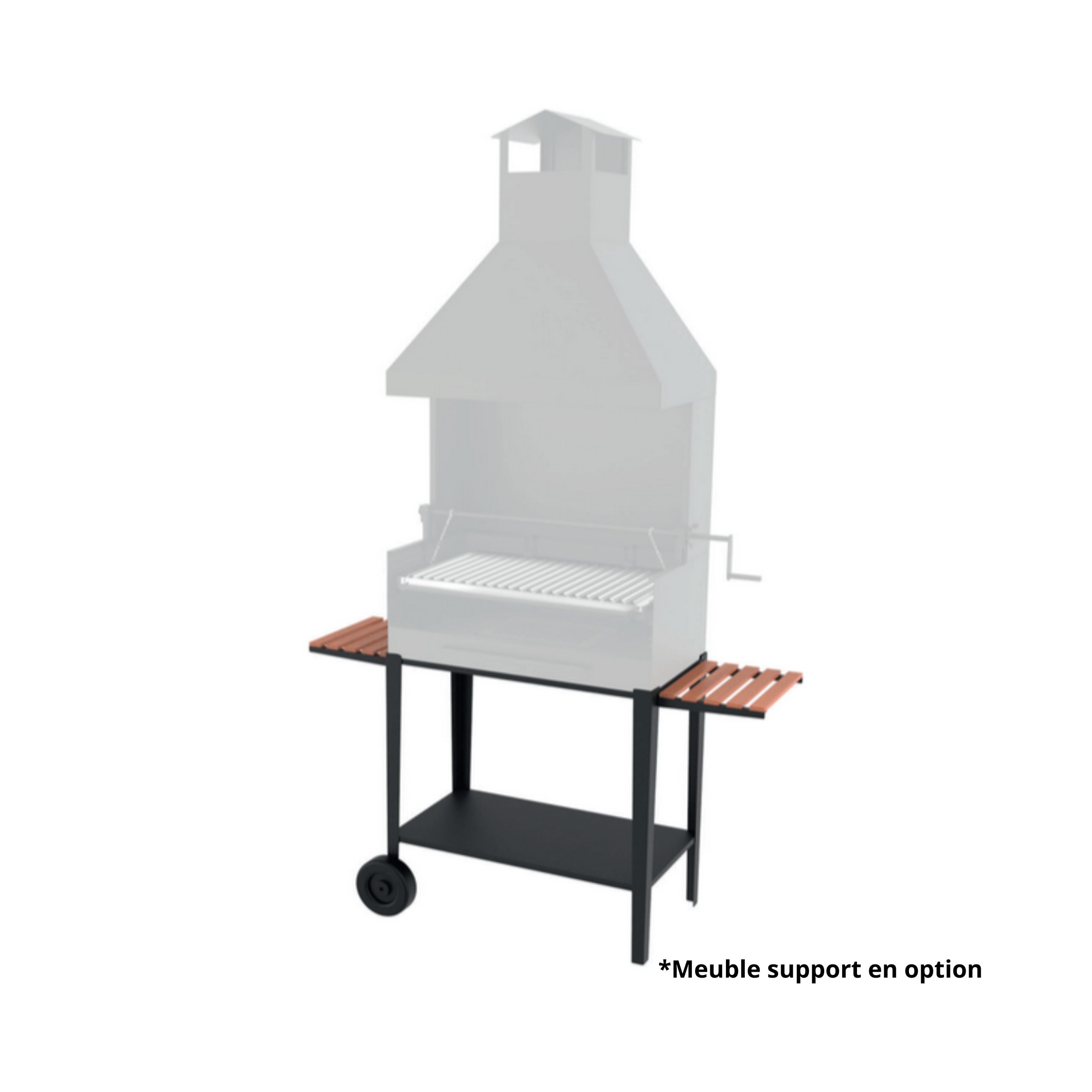Barbecue à manivelle FM CALEFACCIÓN BVE-100 – bois ou charbon, hauteur de grille réglable – Image 2