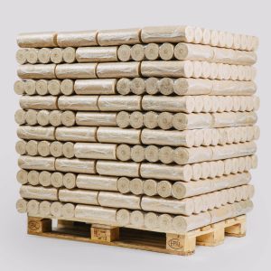 Briquettes de bois résineux Pellini rondes sans trou – Palette de 960 kg, fabrication allemande