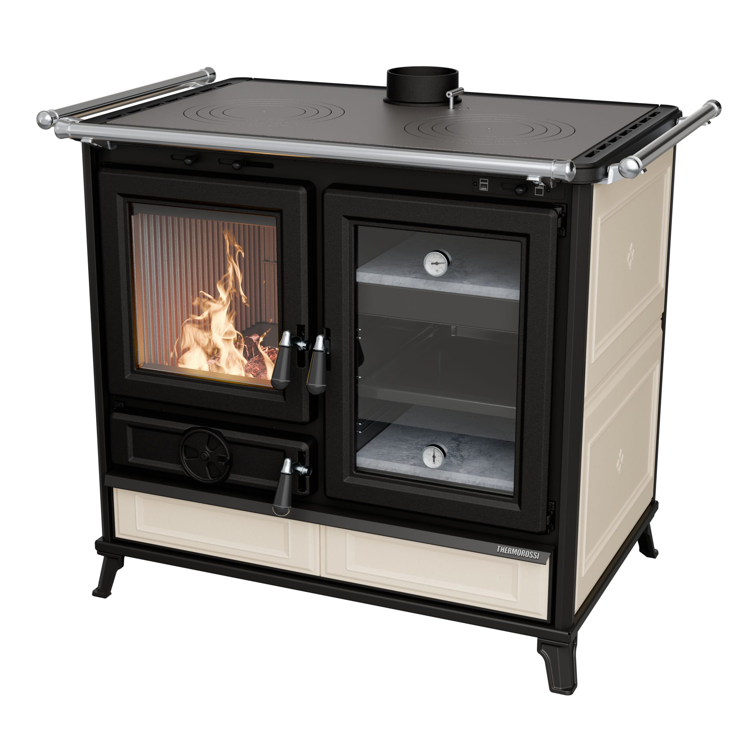 Cuisinière à bois habillée de céramique THERMOROSSI Margherita Evo 12,1 kW – bûches 45 cm – Image 2