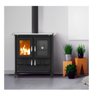 Cuisinière à bois tout fonte THERMOROSSI Klaretta Evo 8,2 kW – cuisine et chauffage, bûches 33 cm