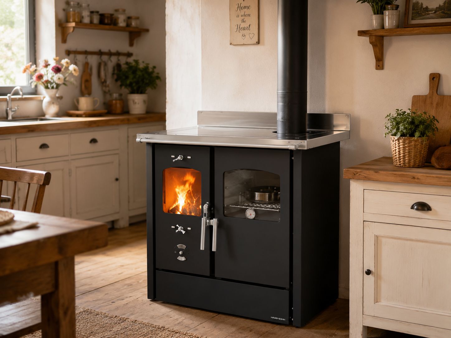 Cuisinière à bois LINCAR Omega 8,4 kW – four 41 L, rendement 89,5 %, livrée complète