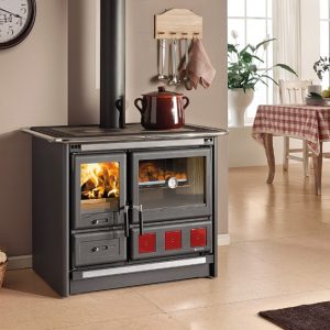 Grande cuisinière à bois LA NORDICA Rosa XXL.16 Steel 10,5 kW – acier, bûches 40 cm, Flamme Verte 7*