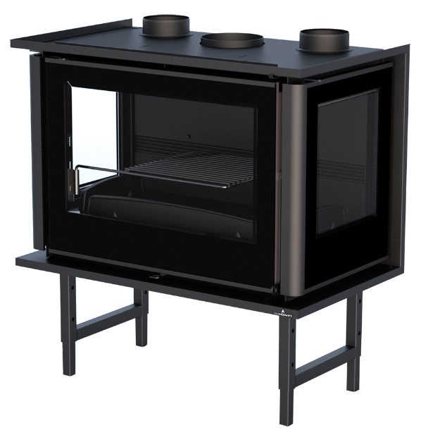 Insert à bois 3 vitres ventilé canalisable BRONPI Paris 70 3C 11 kW – bûches 50 cm – Image 3