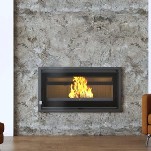 Insert à bois panoramique FIREMATIC Ontario 14,5 kW – bûches 88 cm, triple combustion, canalisable