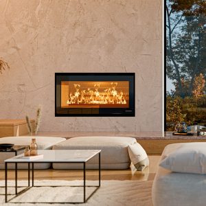 Insert à bois premium THERMOROSSI Skyline 1000 7,9 kW – très grandes bûches 80 cm, Flamme Verte 7*