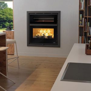 Insert à bois avec four BRONPI Denver 15 kW – ventilé, canalisable, bûches 65 cm, Flamme Verte 7*