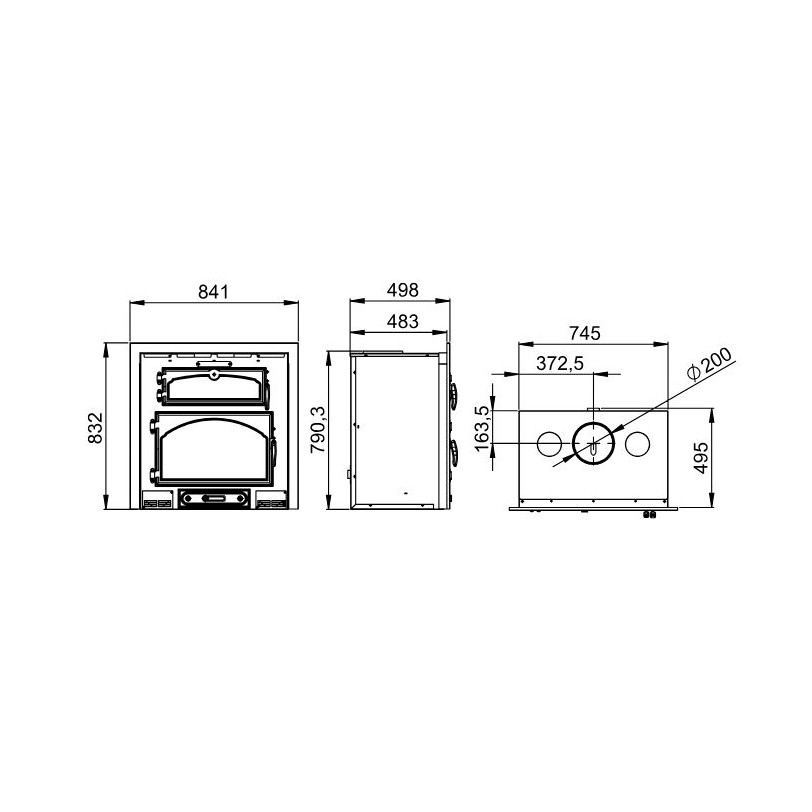 Insert à bois ventilé canalisable BRONPI Everest 15 kW – grands volumes, bûches 65 cm – Image 5