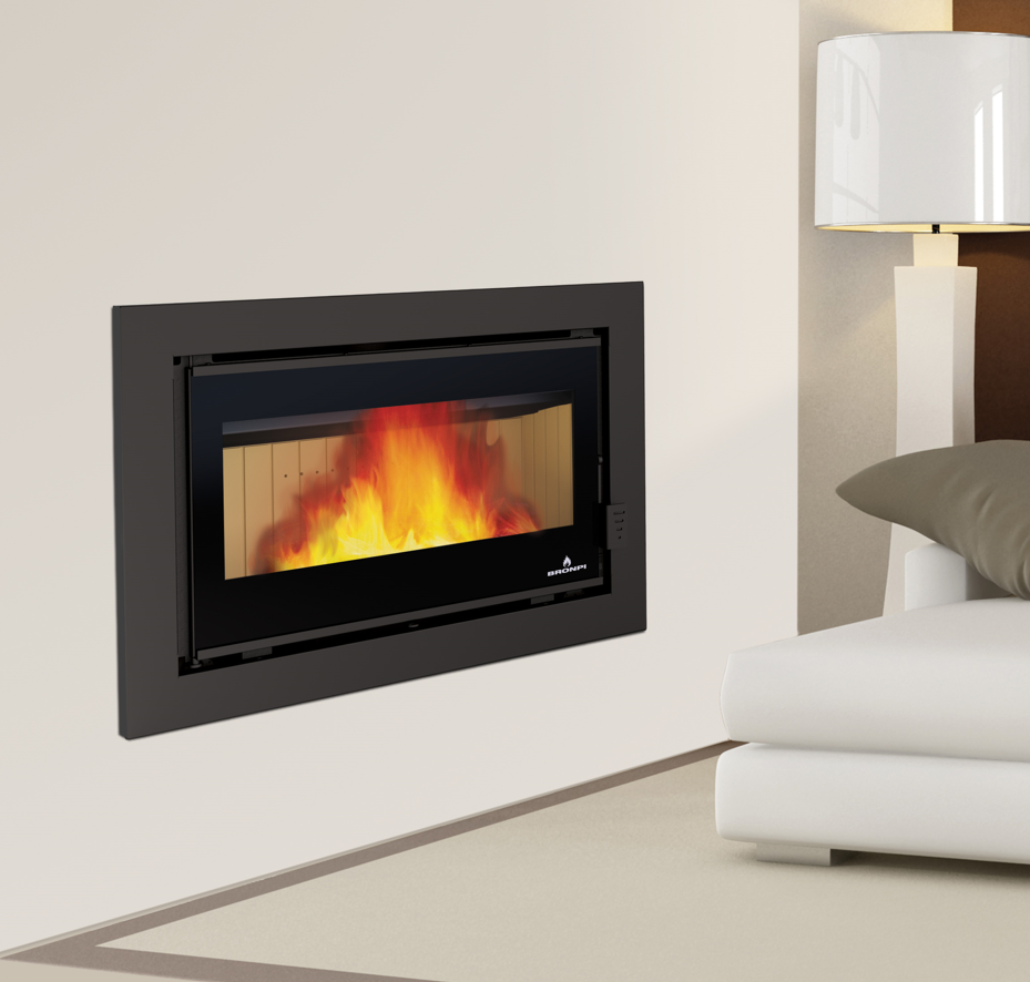 Insert à bois canalisable BRONPI Florida PV 14 kW – très grandes bûches 80 cm, Flamme Verte 7* – Image 4