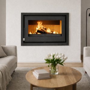 Insert à bois ventilé FIREMATIC Waco 12,6 kW – ventilation FUNKY 3 modes, 2 sorties canalisables