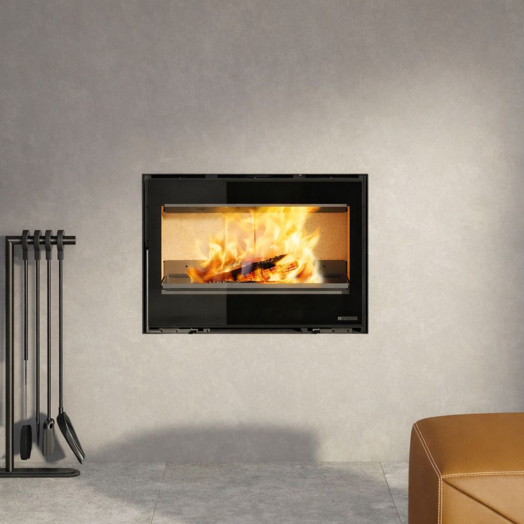 Insert à bois ventilé LA NORDICA Inserto 80 Lean 9,5 kW – foyer large 63 cm, bûches 50 cm