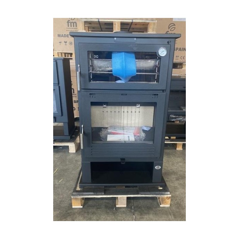 Poêle à bois avec four inox et brique FIREMATIC Nebraska 9,5 kW – grille et plat inclus, 260 m³ – Image 8
