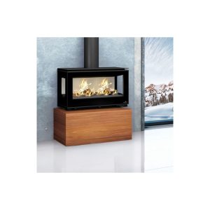 Poêle à bois panoramique BRONPI Cairo 1103C Box 13 kW – 3 vitres, pose libre, bûches 95 cm