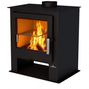 Poêle à bois BRONPI Gijon 9 kW – design contemporain, bûches 47 cm, EcoDesign 2022