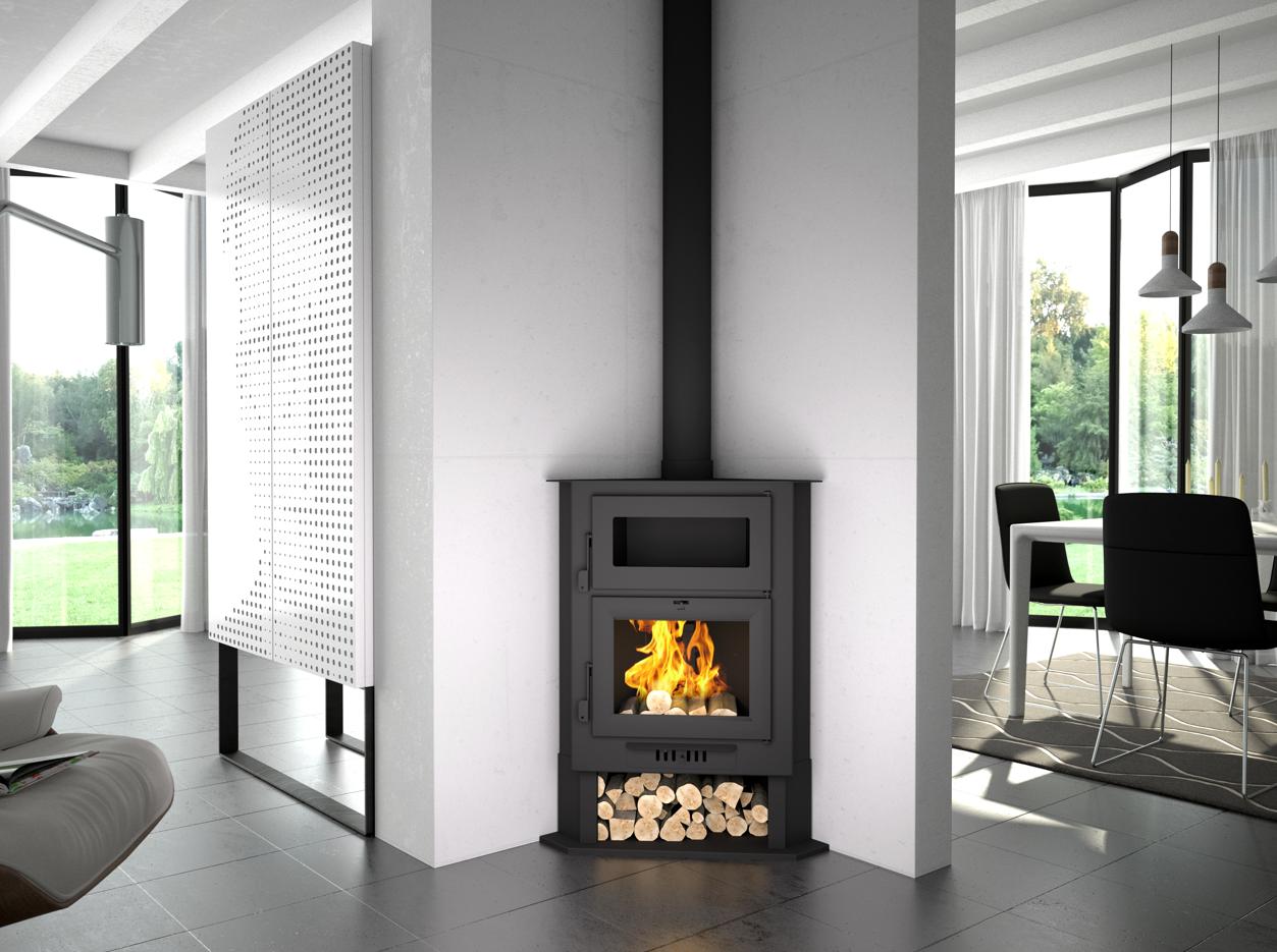 Poêle à bois d'angle avec four FIREMATIC Memphis 11,2 kW – double combustion, 305 m³ – Image 4