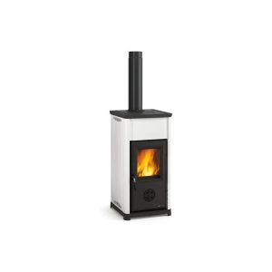 Poêle à bois colonne en acier émaillé LA NORDICA Tea.16 7 kW – 41 cm de large, rendement 86 %