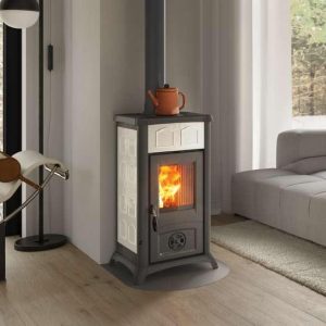Poêle à bois en faïence LA NORDICA Gemma Lean Ceramica 6 kW – puissance 3,4 à 6,5 kW