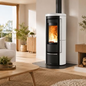 Poêle à bois habillé de céramique LA NORDICA Liu.16 7,5 kW – raccordable, Flamme Verte 7*