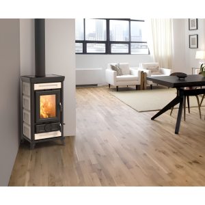 Poêle à bois en faïence THERMOROSSI Sofia Evo 5 Maiolica 7,3 kW – bûches 25 cm, A+