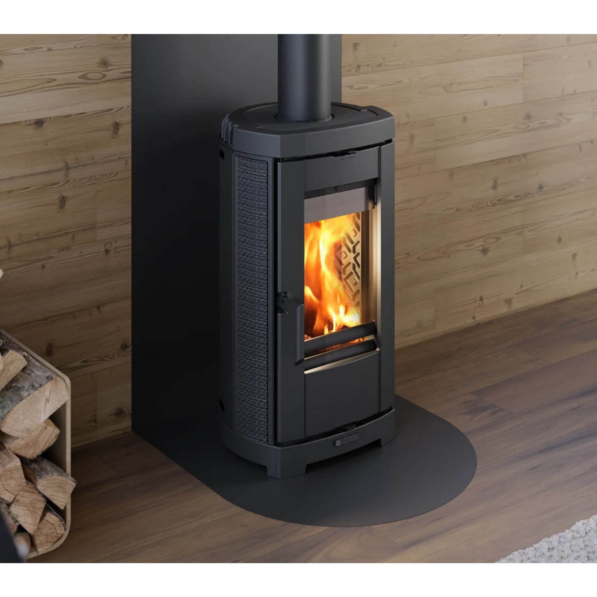 Poêle à bois en fonte LA NORDICA Emi Lean 6,6 kW – style moderne ou rustique, bûches 25 cm – Image 3