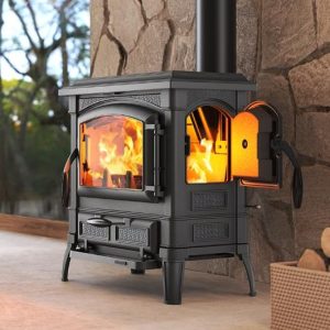 Poêle à bois en fonte LA NORDICA Isetta Lean 7,7 kW – pièces moyennes à grandes, bûches 40 cm