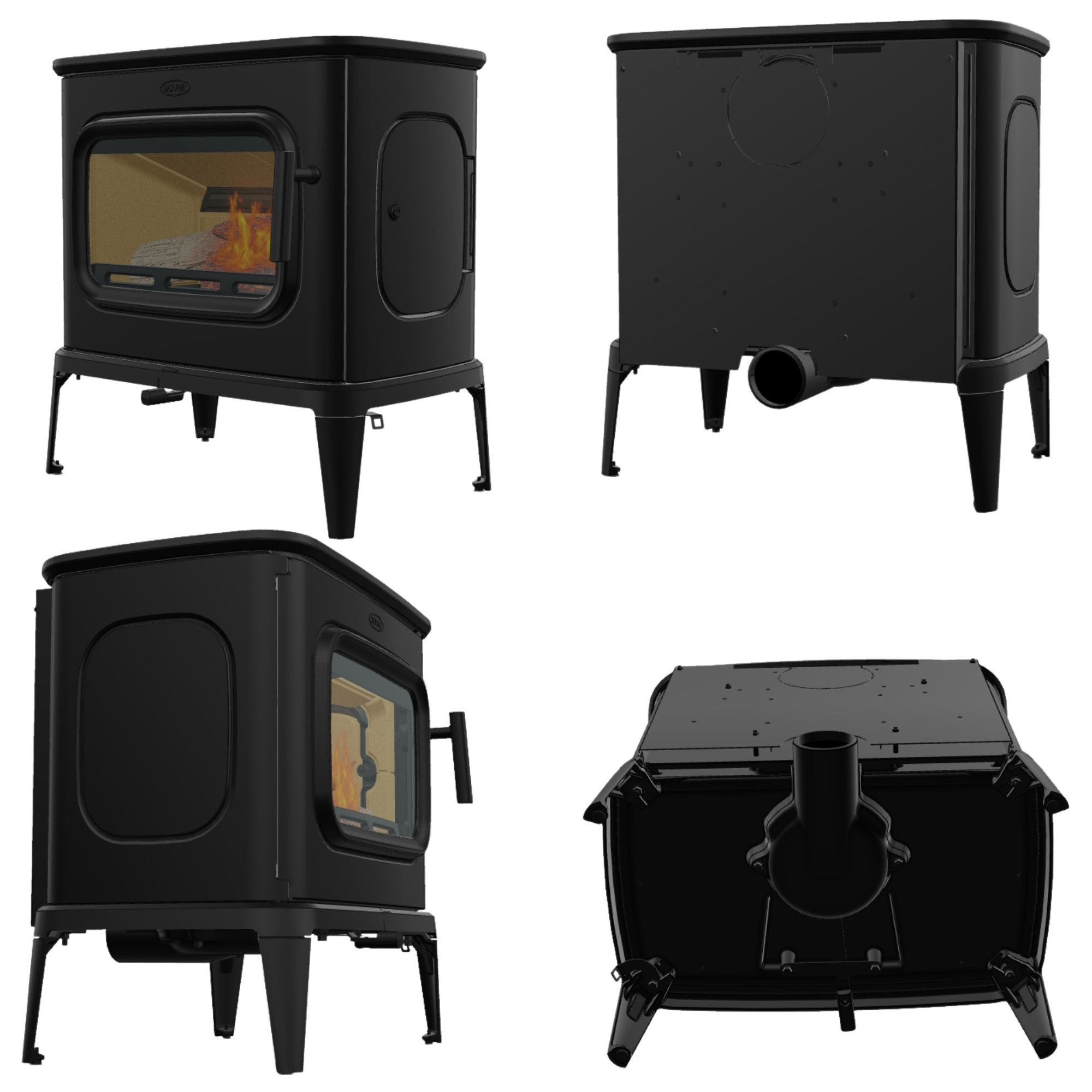 Poêle à bois tout fonte DOVRE Saga 301 10,5 kW – raccordable à l'air extérieur, bûches 45 cm – Image 4