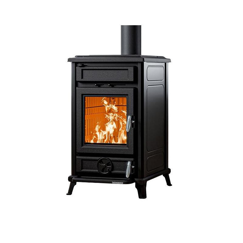 Poêle à bois en fonte THERMOROSSI Filò Evo 10,8 kW – design élégant, bûches 33 cm, A+
