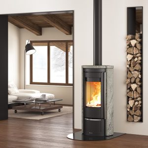 Poêle à bois habillé de pierre LA NORDICA Liu.16 Petra 7,5 kW – inertie, bûches 33 cm