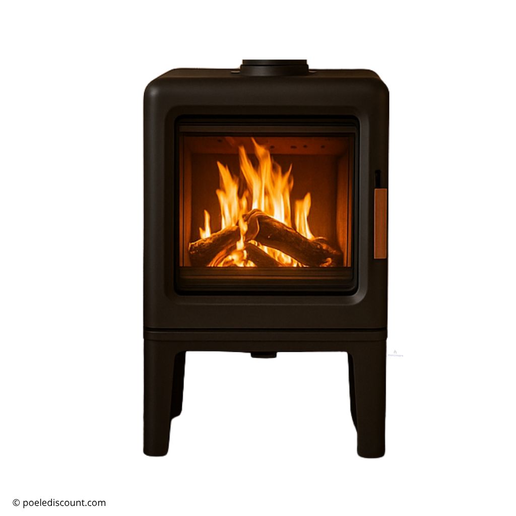 Petit poêle à bois étanche en fonte grise BRONPI Lira 5 kW – triple combustion, 125 m³ – Image 4