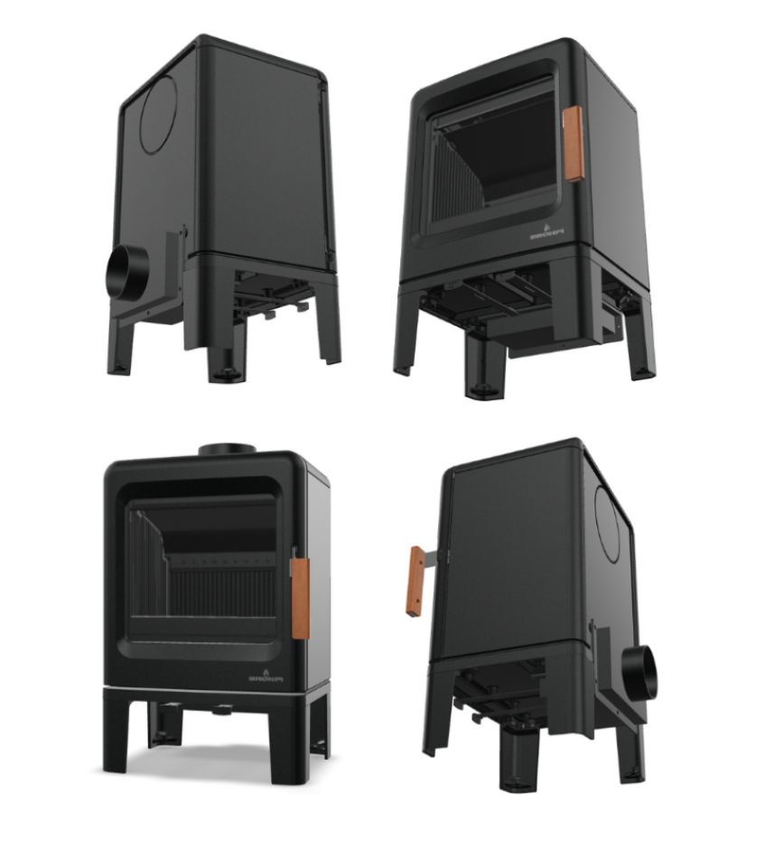 Petit poêle à bois étanche en fonte grise BRONPI Lira 5 kW – triple combustion, 125 m³ – Image 5