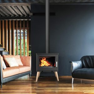Poêle à bois étanche en fonte SUPRA Usko 9,1 kW – grandes bûches 50 cm, Flamme Verte 7*