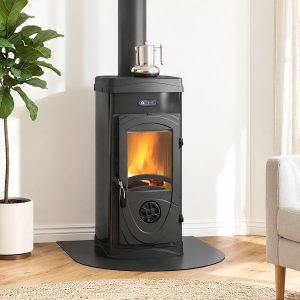 Petit poêle à bois LA NORDICA Super Junior Lean 5,7 kW – acier émaillé, cercle de cuisson