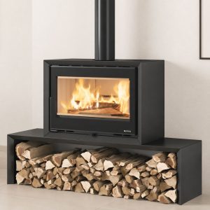 Poêle à bois LA NORDICA Dante.16 12,4 kW – rendement 86,8 %, conduit récupérateur de chaleur