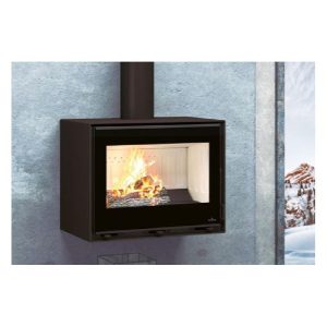 Poêle à bois suspendu BRONPI Cairo 70 Box 12 kW – design aérien, bûches 55 cm, Flamme Verte 7*