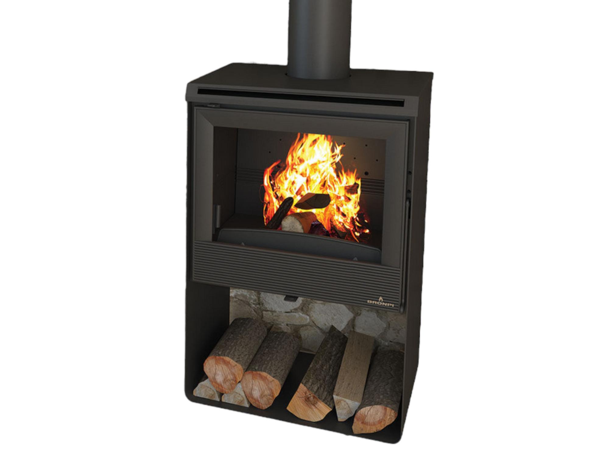 Poêle à bois ventilé silencieux BRONPI Croacia T 9,5 kW – raccordable, bûches 47 cm – Image 2