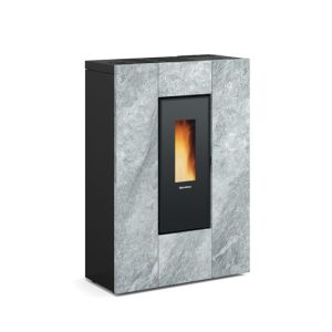 Poêle à granulés canalisable en pierre EXTRAFLAME Marilena Plus Petra 8 kW – 35 cm, 229 m³