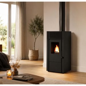 Poêle à granulés canalisable PUNTO FUOCO Marisa 8 kW – chauffe 2 pièces, télécommande incluse