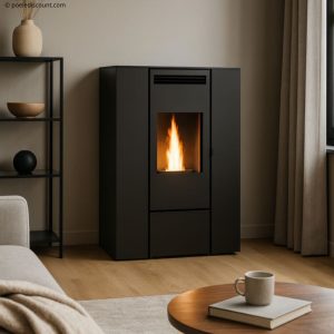 Poêle à granulés slim étanche canalisable PUNTO FUOCO Olivia Can Up 9,9 kW – sortie haute