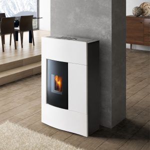 Poêle à granulés extra-plat céramique ORIGINE PHEBO Chimera 4,7 kW – rendement 97,7 %