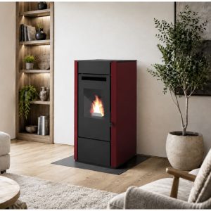 Poêle à granulés très léger PUNTO FUOCO Elsa 8 kW – 45 kg, carte DUEPI, 140 à 200 m³