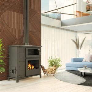 Poêle mixte bois et granulés avec four JOIMA Ecovalle 12,2 kW – fonctionne sans électricité