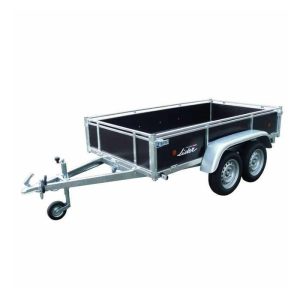 Remorque bagagère bois Lider 43450 double essieu 251 x 133 cm – habillage bois 4 côtés