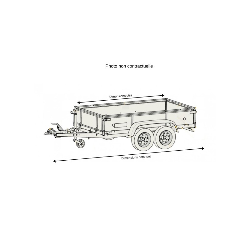 Remorque bagagère compacte Lider Saragos 42220 – acier galvanisé, 500 kg sans carte grise – Image 2