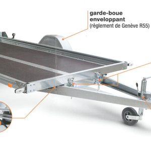 Plateau basculant Erde Expert PLM 150 250 x 150 cm – double vérin pneumatique, 203 kg à vide