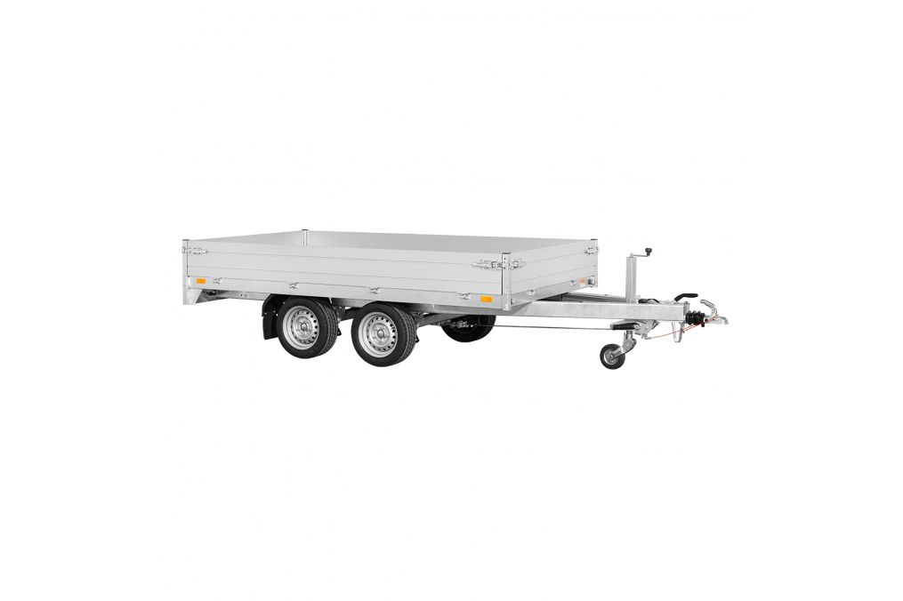 Remorque plateau SARIS 306 x 170 cm double essieu freiné – PTAC 2000 kg, 1579 kg de charge utile