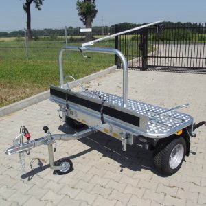 Remorque porte-moto transversale pour camping-car – plateau alu strié 200 x 80 cm, PTAC 500 à 750 kg