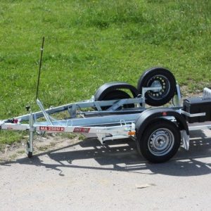 Remorque porte-moto Pongratz MA250UK – plateau basculant à verrouillage automatique, rail 250 cm
