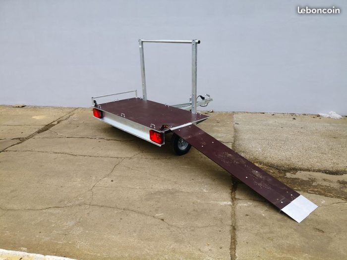 Remorque transversale GOT pour scooter 3 roues type MP3 et vélos – plateau 200 x 100 cm – Image 2