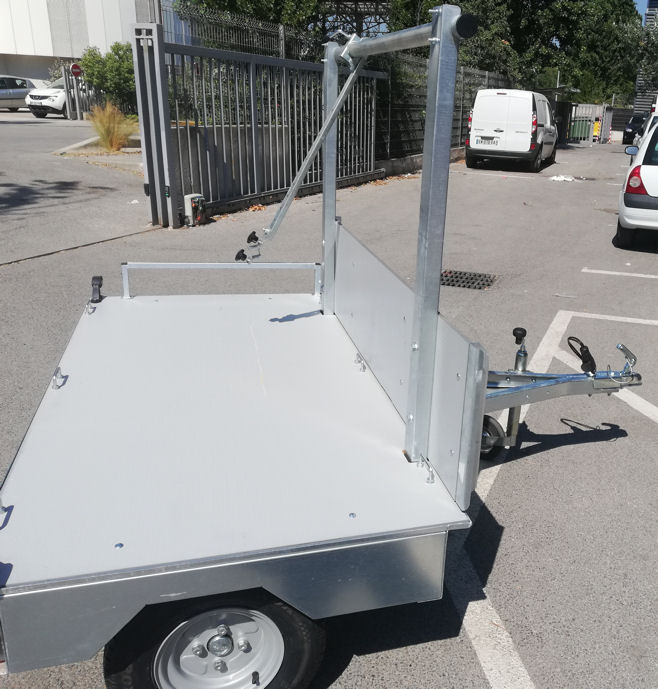 Remorque transversale GOT pour scooter 3 roues type MP3 et vélos – plateau 200 x 100 cm – Image 5